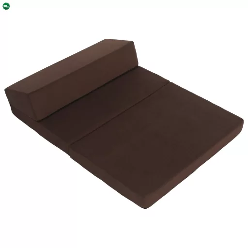 Összecsukható matrac/fotel, 2v1, barna, VEDIS