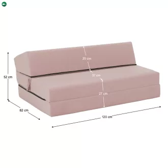 Összecsukható matrac/fotel, 2v1, rózsaszín, VEDIS