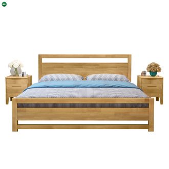 Franciaágy, 160x200, masszív fa, természetes, SHEILA