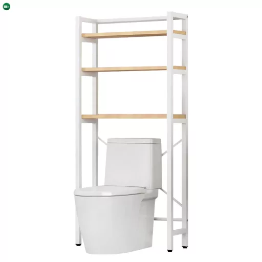 Polcállvány WC fölé, tölgy natural/fehér, BALRAM