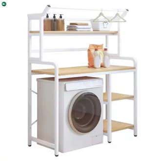 Polcállvány mosógép fölé, tölgy natural/fehér, DARBY