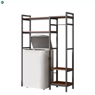   Polcállvány mosógép fölé, sötét tölgy/fekete, DELSIN