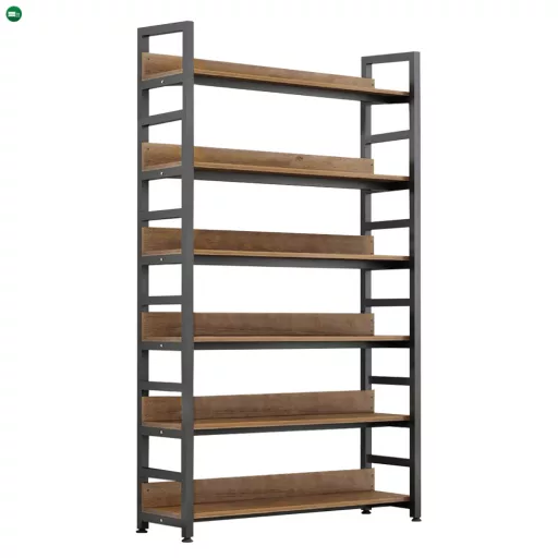 Polcállvány, sötét tölgy/fekete, JANEL TYP 2
