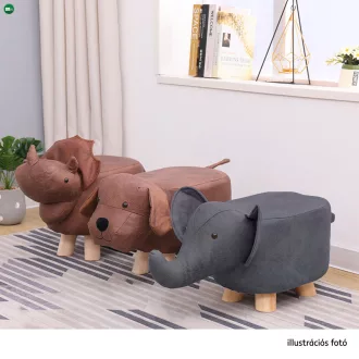 Elefánt alakú zsámoly, szürke/természetes, BALBO