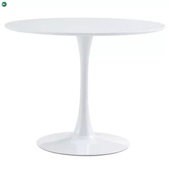   Étkezőasztal, kerek, fehér, matt, átmérő 110 cm, REVENTON NEW