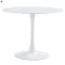 Étkezőasztal, kerek, fehér, matt, átmérő 110 cm, REVENTON NEW