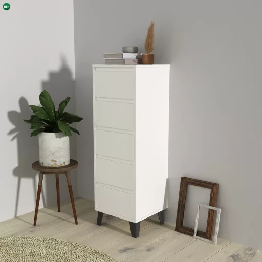 Komód, fehér, BOGAN 5S40