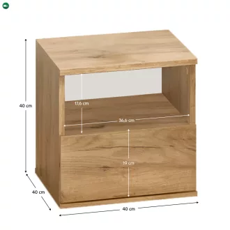 Éjjeliszekrény, tölgy craft arany, DOLI