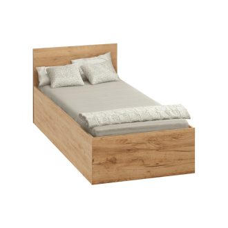   Ágy fém ráccsal és tárolóhellyel, 90x200, tölgy craft arany, DOLI