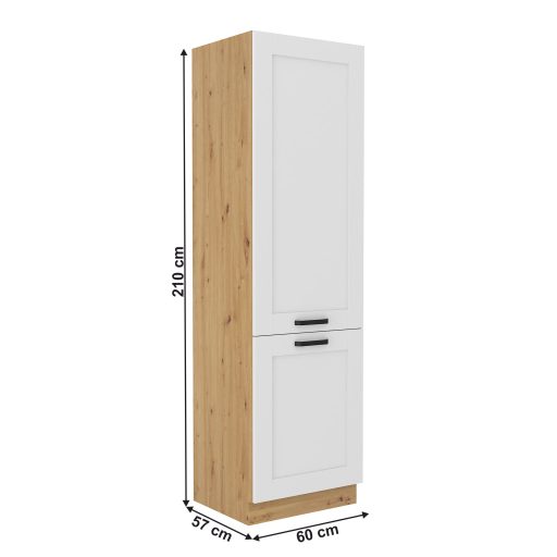 Magas szekrény, artisan tölgy/fehér, LULA 60 DK-210 2F