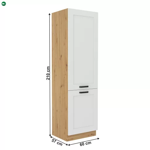 Magas szekrény, artisan tölgy/fehér, LULA 60 DK-210 2F