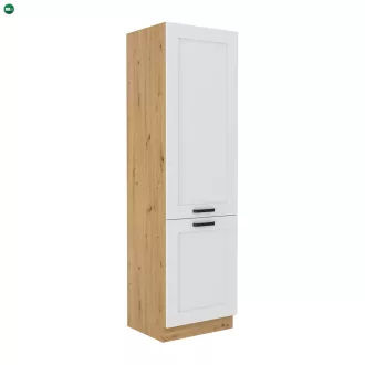   Szekrény beépített hűtőhöz, artisan tölgy/fehér, LULA 60 LO-210 2F