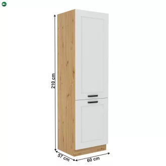   Szekrény beépített hűtőhöz, artisan tölgy/fehér, LULA 60 LO-210 2F