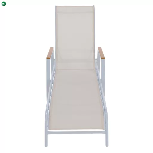 Kerti nyugágy, fehér acél/tölgy, BONTO