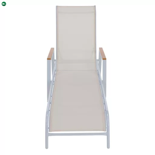 Kerti nyugágy, fehér acél/tölgy, BONTO