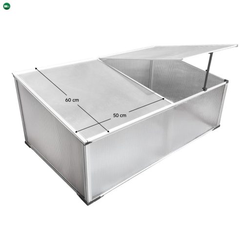 Kerti üvegház/melegágy, polikarbonát, 100x60x30 cm, LENSAR