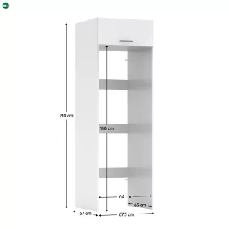 Szekrény mosógép és szárítógép fölé, fehér, JERGI