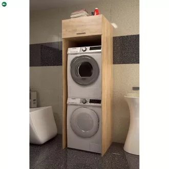   Szekrény mosógép és szárítógép fölé, artisan tölgy, JERGI