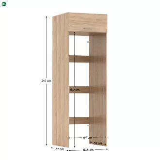   Szekrény mosógép és szárítógép fölé, artisan tölgy, JERGI