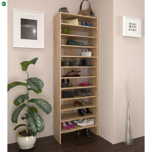 Magas polcállvány/cipőtartó, artisan tölgy, OSKI