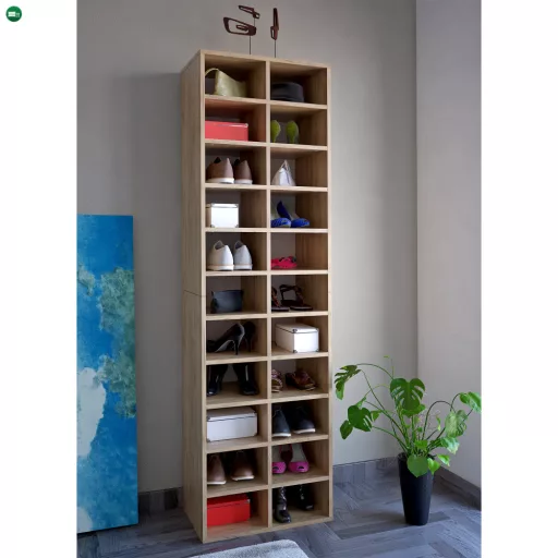 Magas polcállvány/cipőtartó, artisan tölgy, IGNO