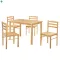 Étkezőgarnitúra 1+4, tömör fa, természetes, LOAK