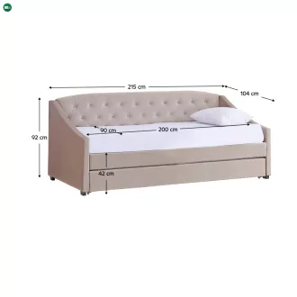 Kihúzható ágy, barnásszürke Taupe, ALODA