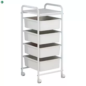 Mozgatható polcállvány, fehér, SUFIK
