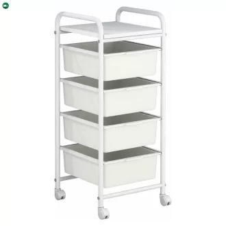 Mozgatható polcállvány, fehér, SUFIK