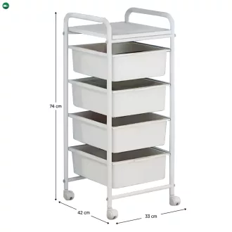 Mozgatható polcállvány, fehér, SUFIK