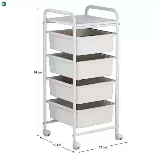 Mozgatható polcállvány, fehér, SUFIK