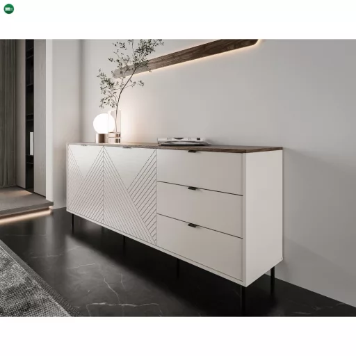 Komód, kasmír/castello tölgy, EYCO 2D3S