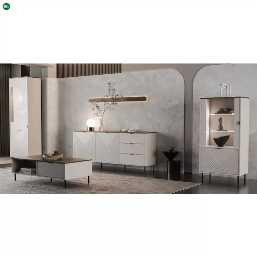 Alacsony vitrin, kasmír/castello tölgy, EYCO 1D1W