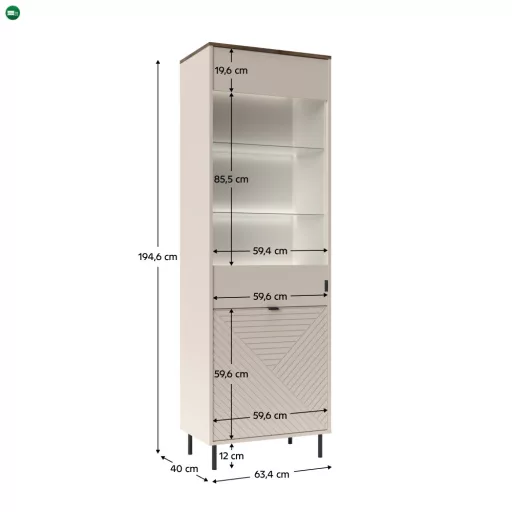 Vitrin, kasmír/castello tölgy, EYCO 1D1W