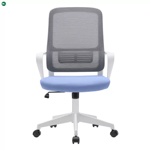 Irodai szék, neomint-világoskék/szürke/fehér, SALOMO TYP 1