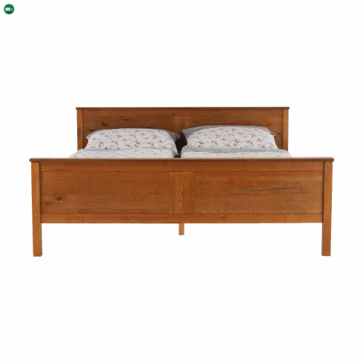Ágy, tűnyalábos fenyőfa tölgy árnyalatban, 160x200, PROVO NEW