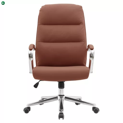 Irodai szék, barna camel/króm, ADMON