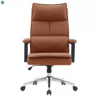 Irodai szék, barna camel ekobőr/króm, KAHIL