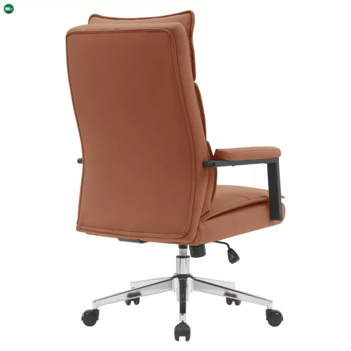 Irodai szék, barna camel ekobőr/króm, KAHIL