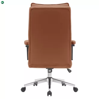 Irodai szék, barna camel ekobőr/króm, KAHIL