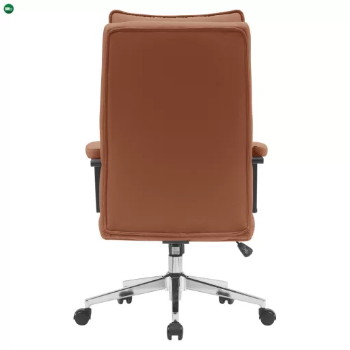 Irodai szék, barna camel ekobőr/króm, KAHIL