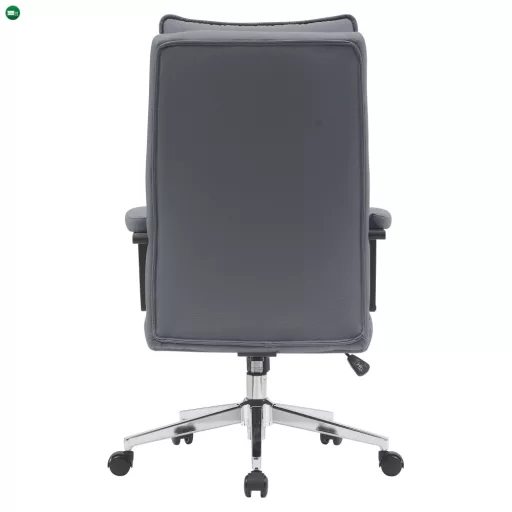 Irodai szék, szürke ekobőr/króm, KAHIL