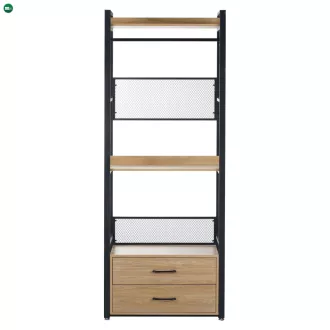 Polcállvány fiókokkal, tölgy/fekete, KILOS NEW TYP 1