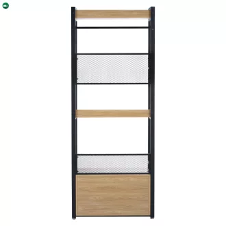 Polcállvány fiókokkal, tölgy/fekete, KILOS NEW TYP 1