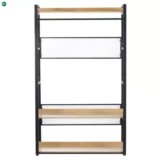 Polcállvány polcokkal, tölgy/fekete, KILOS NEW TYP 2