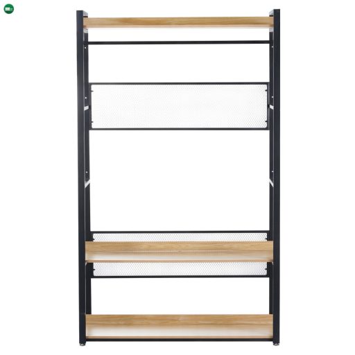 Polcállvány polcokkal, tölgy/fekete, KILOS NEW TYP 2