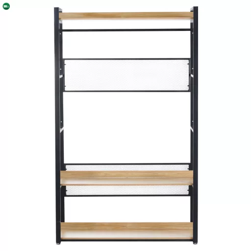 Polcállvány polcokkal, tölgy/fekete, KILOS NEW TYP 2