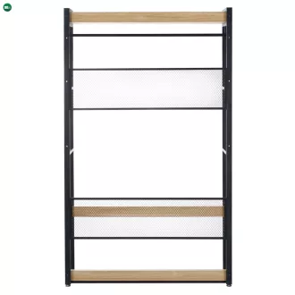 Polcállvány polcokkal, tölgy/fekete, KILOS NEW TYP 2