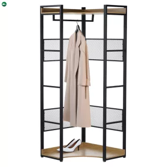 Sarokállvány, tölgy/fekete, KILOS NEW TYP 4