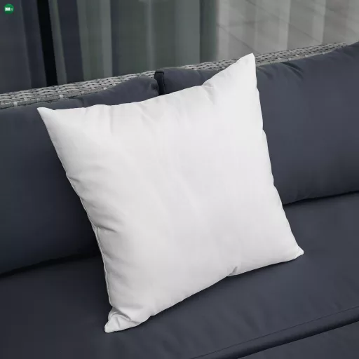 Kerti rattan szett, szürke/természetes/krémszínű, DEBRA